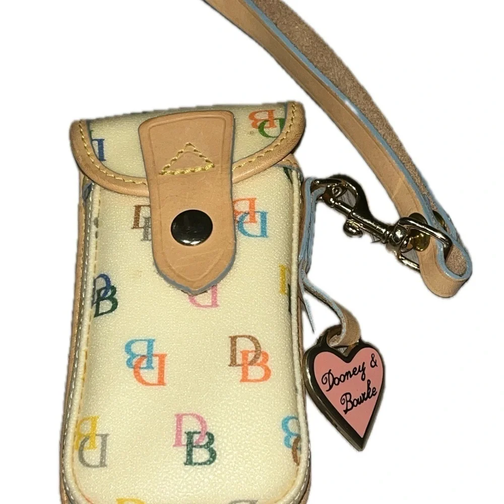 Vintage Dooney & Bourke Rainbow Monogram Wristlet Phone Case